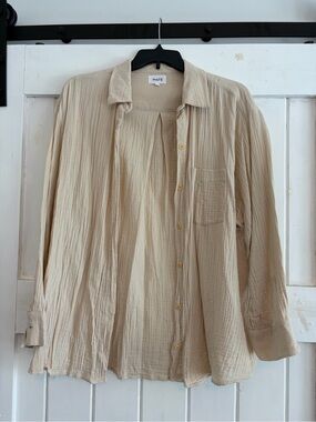 MATE Linen Beige Lightweight Button-Up Shirt